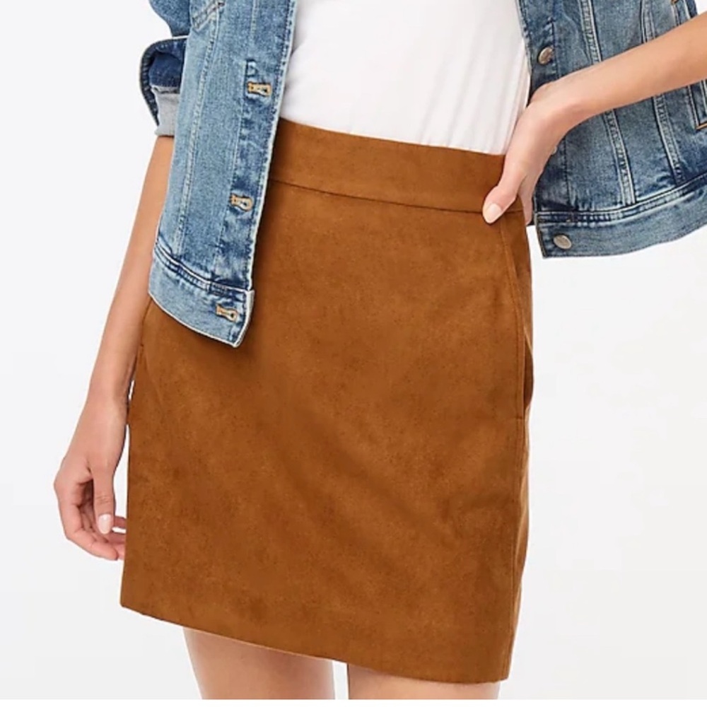 J. Crew Faux Brown Suede Skirt Size 0 - NWT